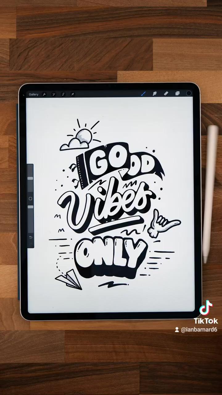 Good vibes only; hand lettered typography