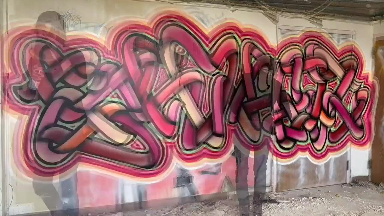 Graffiti wildstyle spray paint time lapse shoker style | wings game room design shoker art1 miami