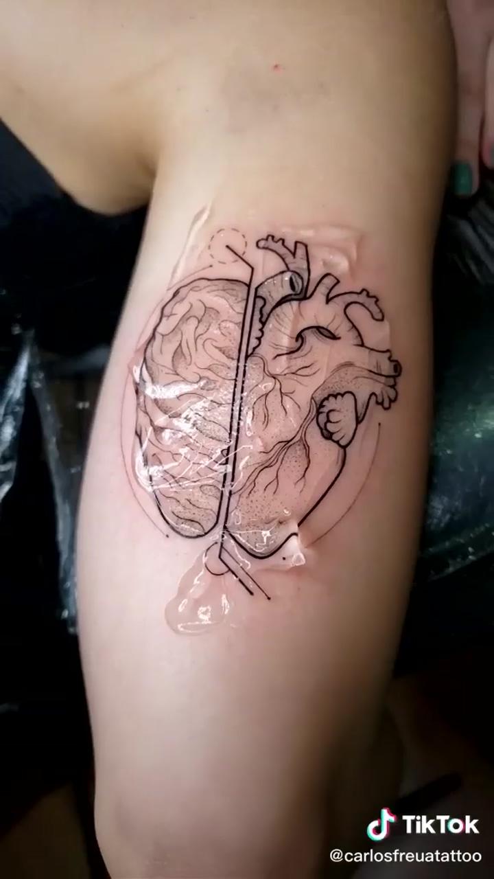 Heart tattoo; palm tattoos