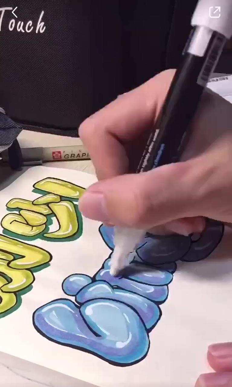How to draw bubble letters; graffiti lettering alphabet