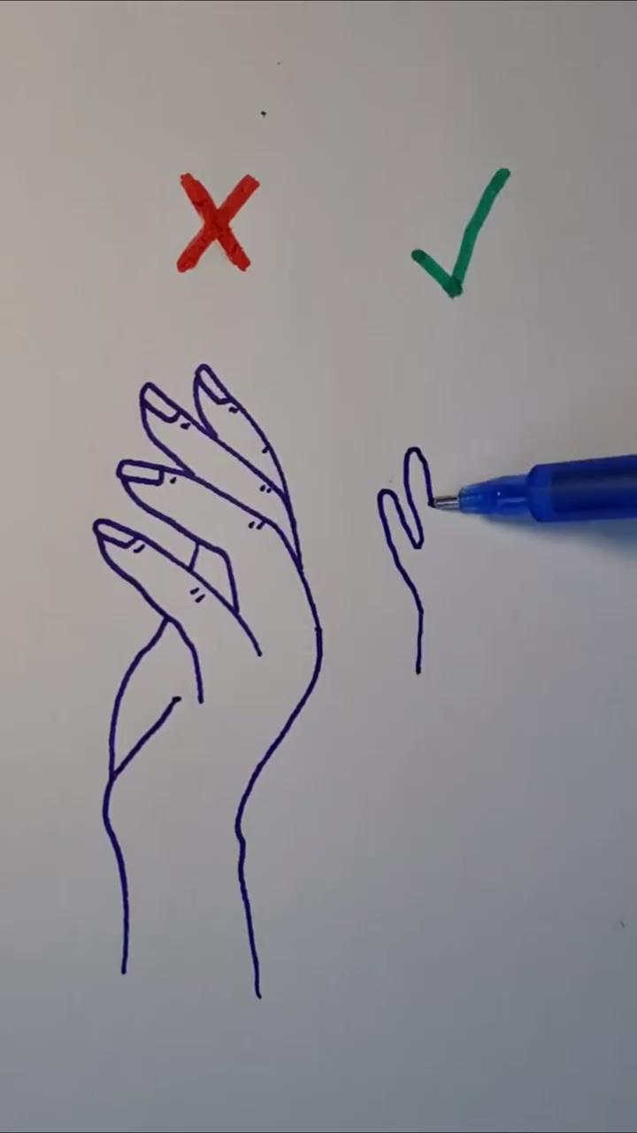 Learn how to draw a hand; follow me on, please