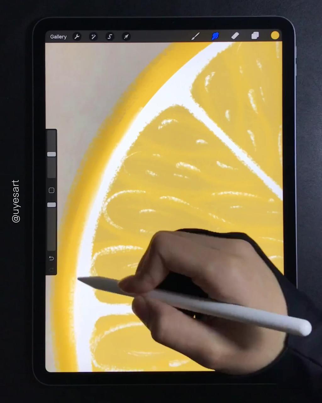 Limon slice , procreate; procreate app tutorial