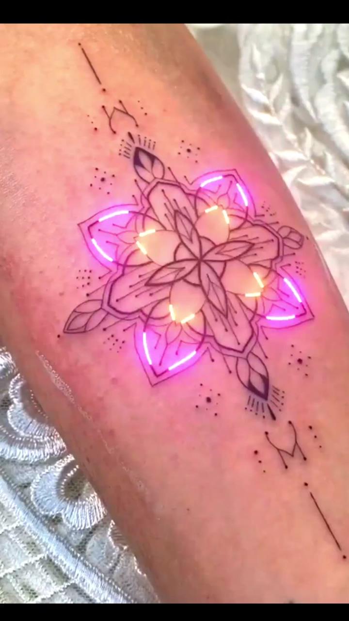 Neon tattoo design; mind-blowing full back tattoo #fullbacktattoo
