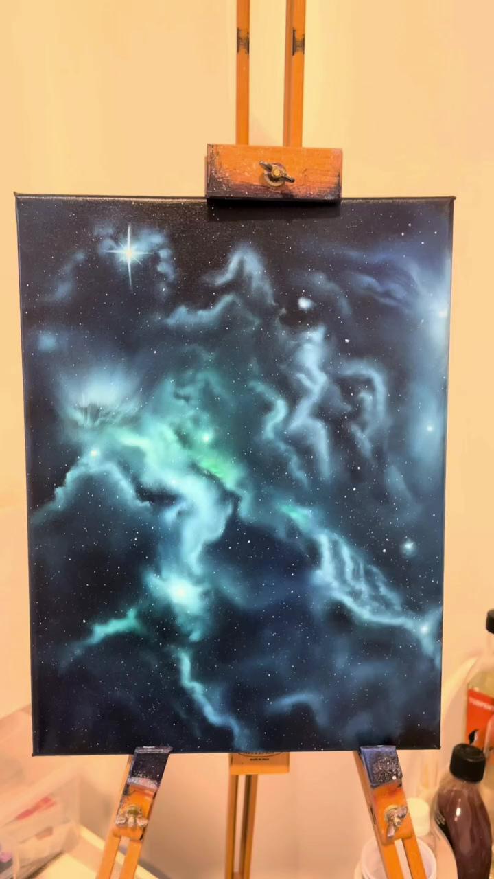 Painting galaxy clouds; store opens january 1st