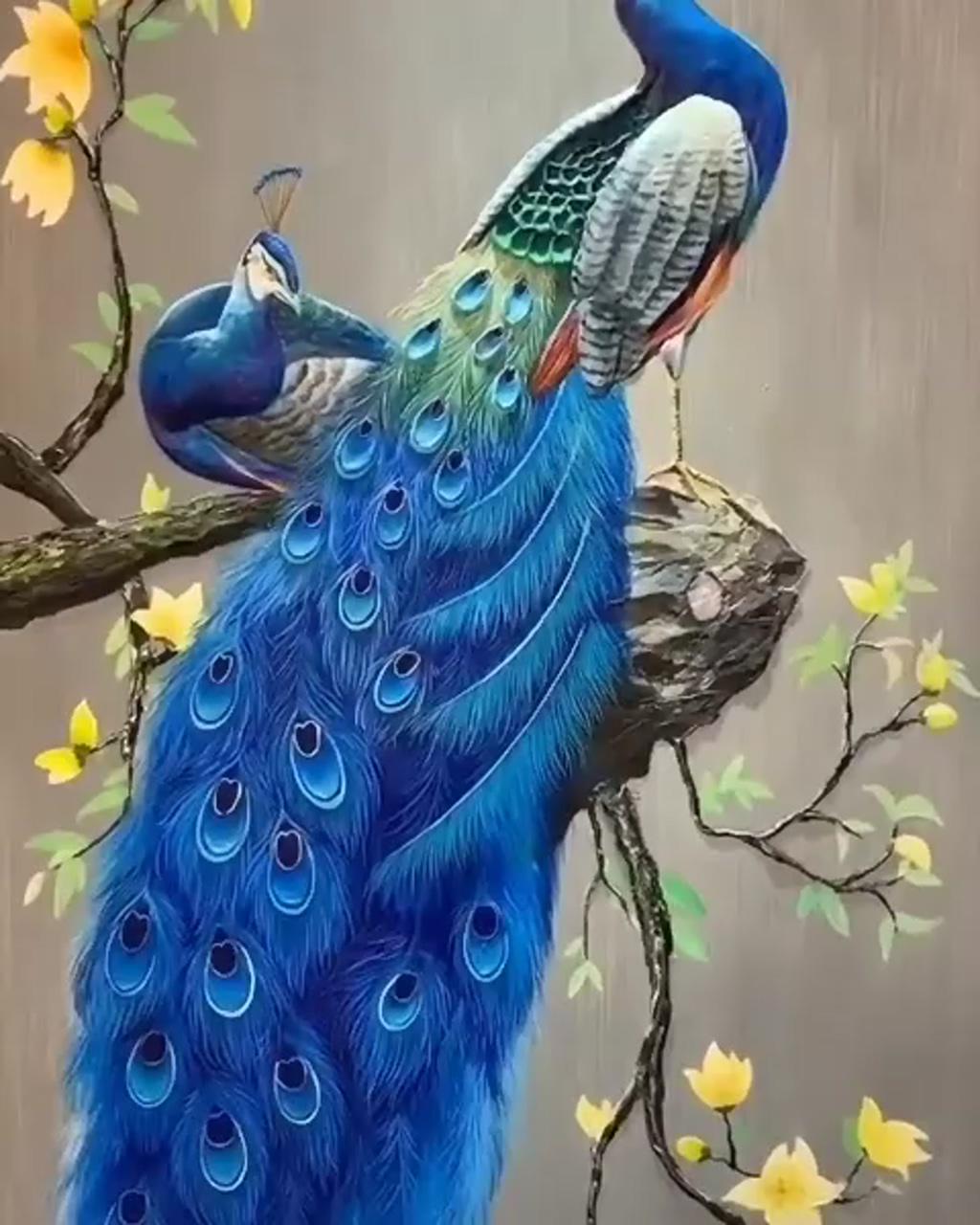 Peacock painting; peacock art