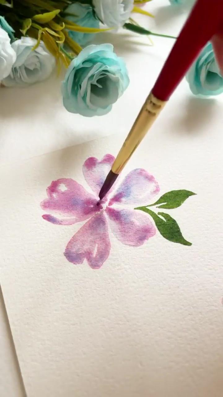 Relaxing art, watercolor flowers, easy art, summer craft, spring flowers, how to paint a flower; learn to draw even better this year, click here 