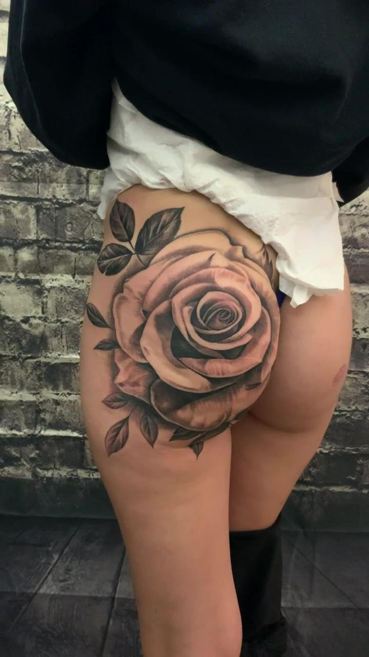 Rose butt tattooz; rose tattoo