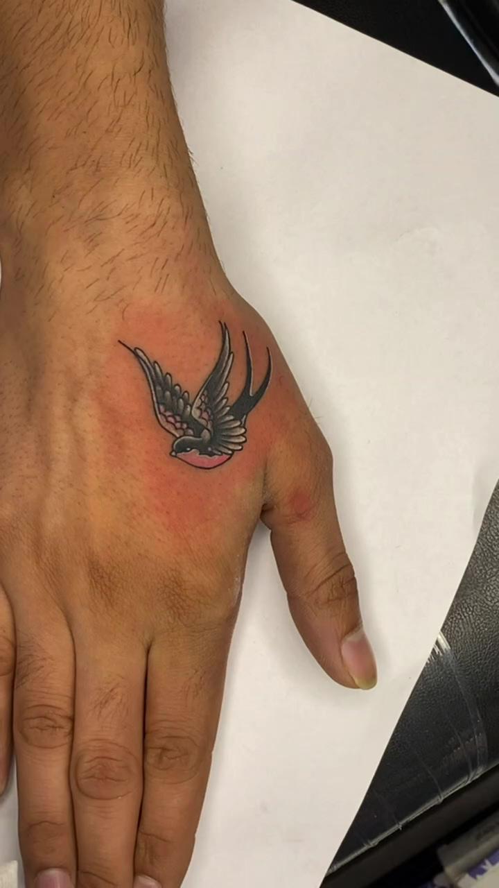 Small hand tattoo; gladiator tattoo