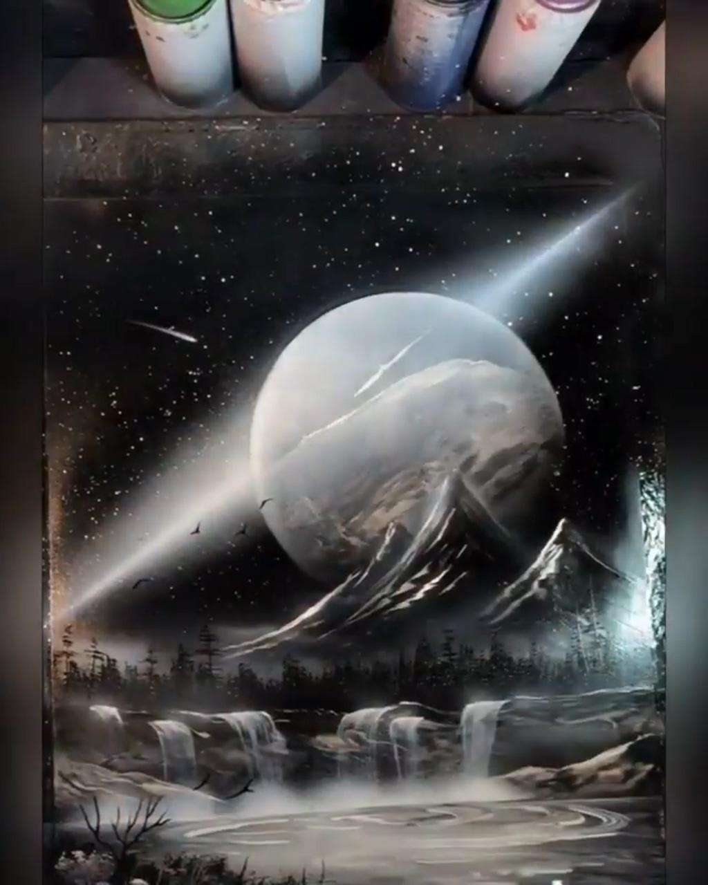 Wait for the final result - you won't regret it.  artist : huituo space spray painting art user on douyin app; spray paint artwork