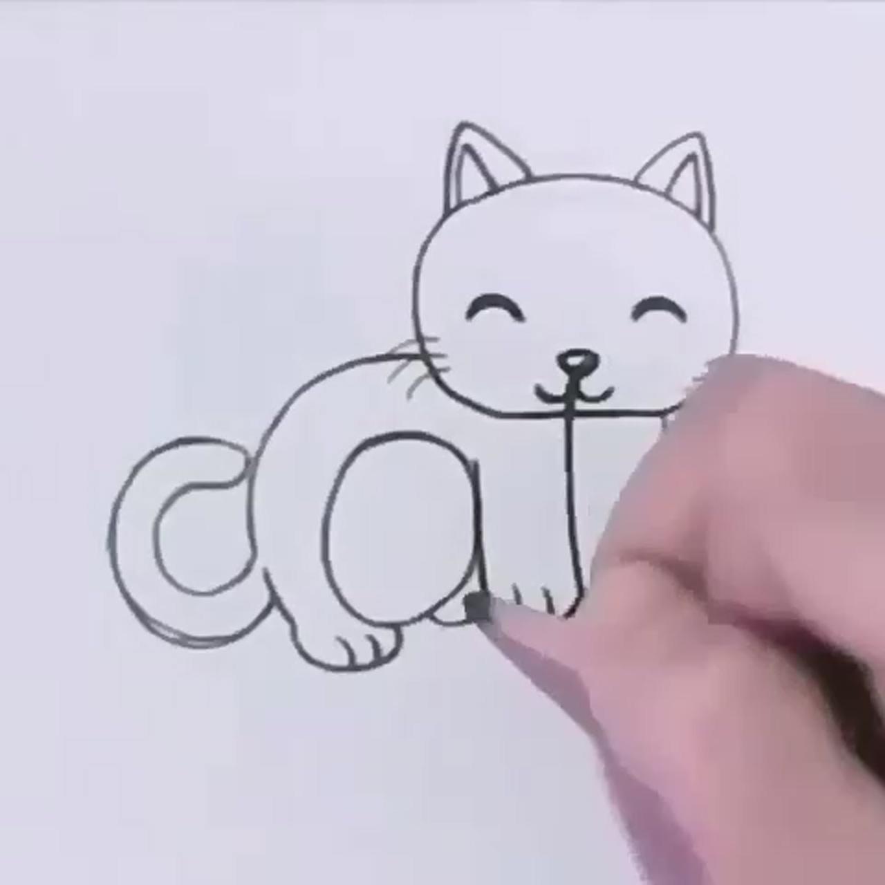 Word "cat" converted into a cartoon cat ; word art drawings